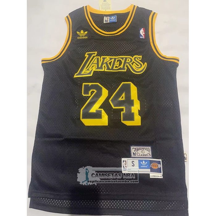 Camiseta Los Angeles Lakers Kobe Bryant NO 24 Hardwood Classics Negro